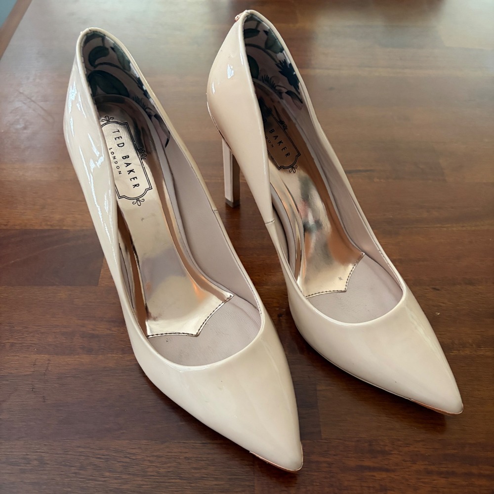 Ted Baker London Nude Patent Leather Stiletto Heels 39.5